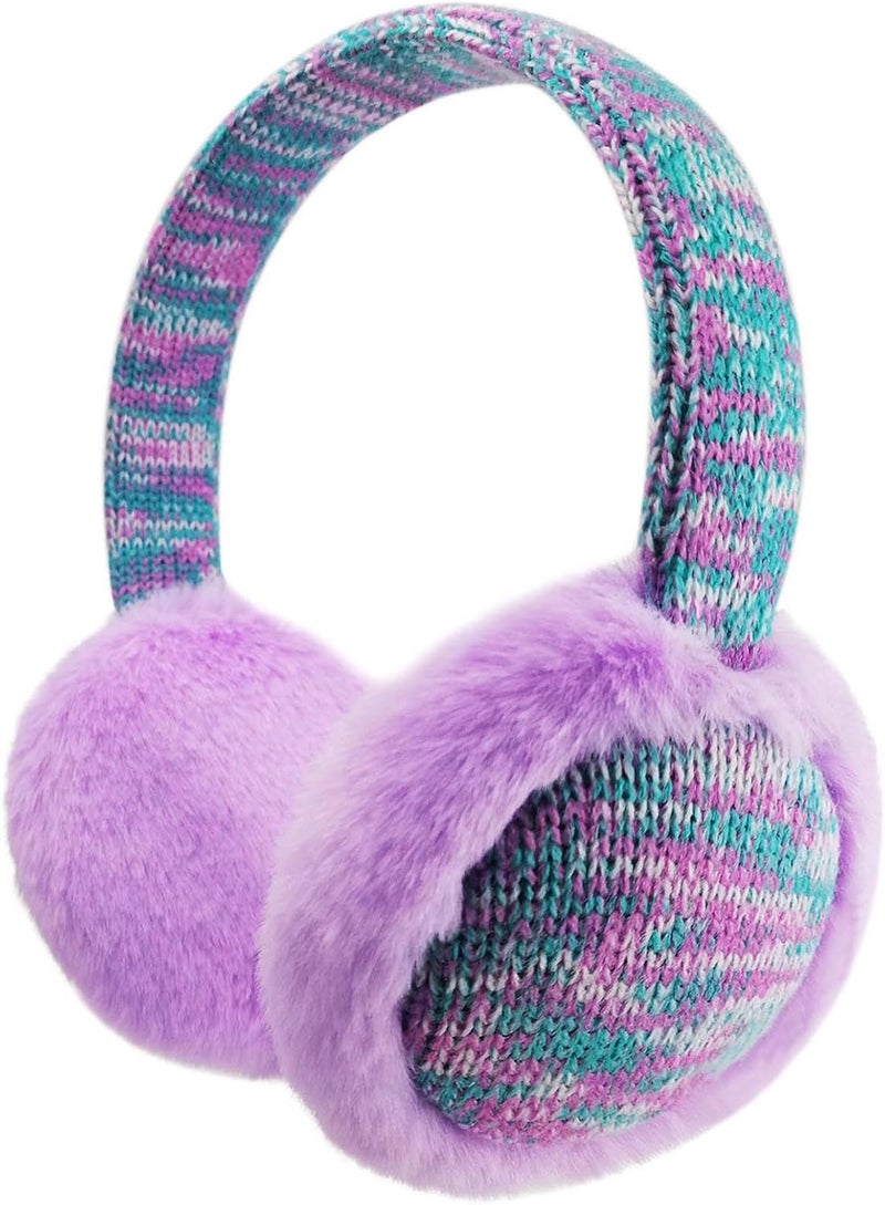 FYBW Ear Muffs Gloves Set for Kids, Winter Adjustable Sequins Warm Earmuffs for Kids Outdoor Cold Weather - Image 1